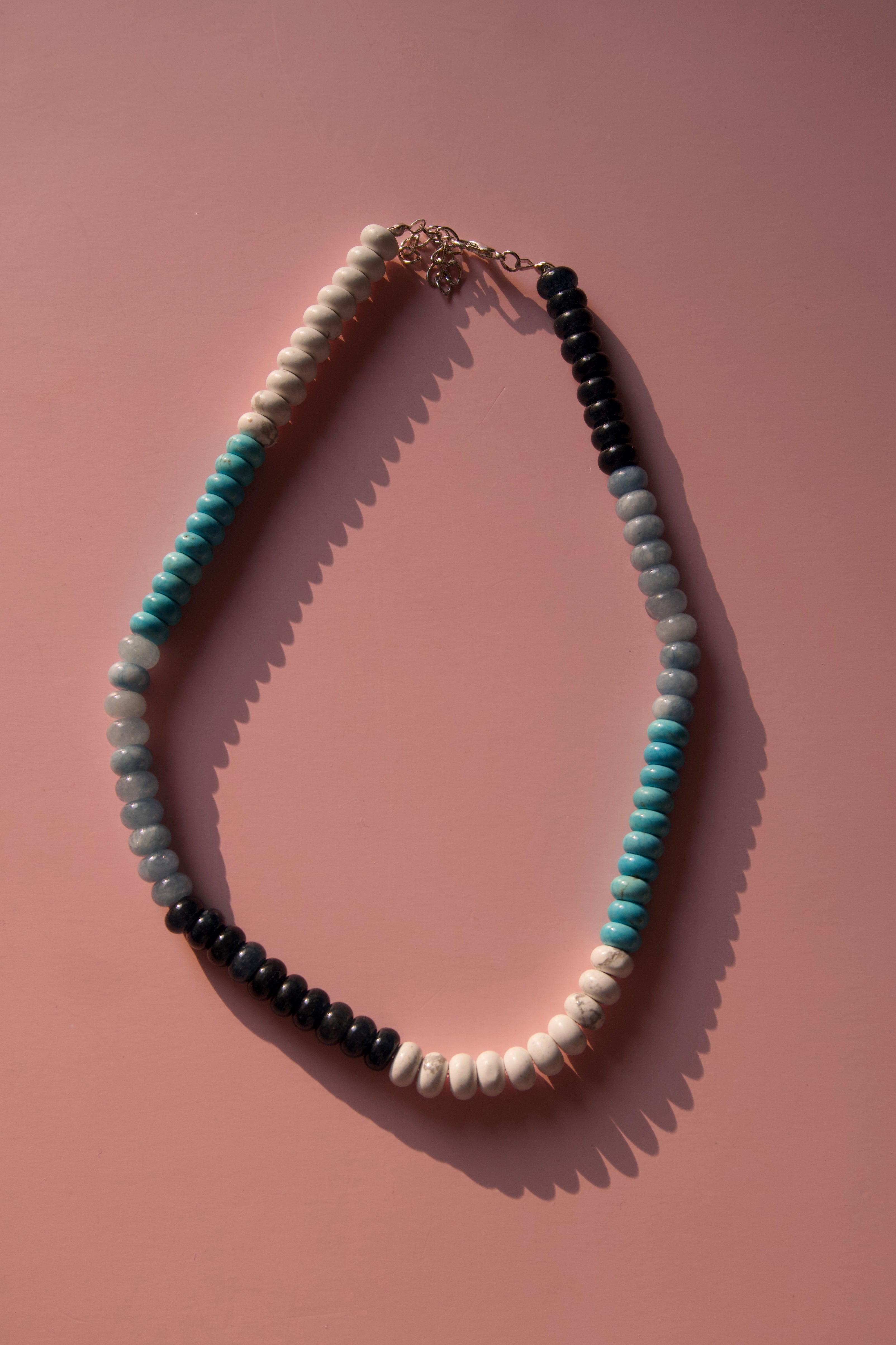 Blue, black and gray necklace