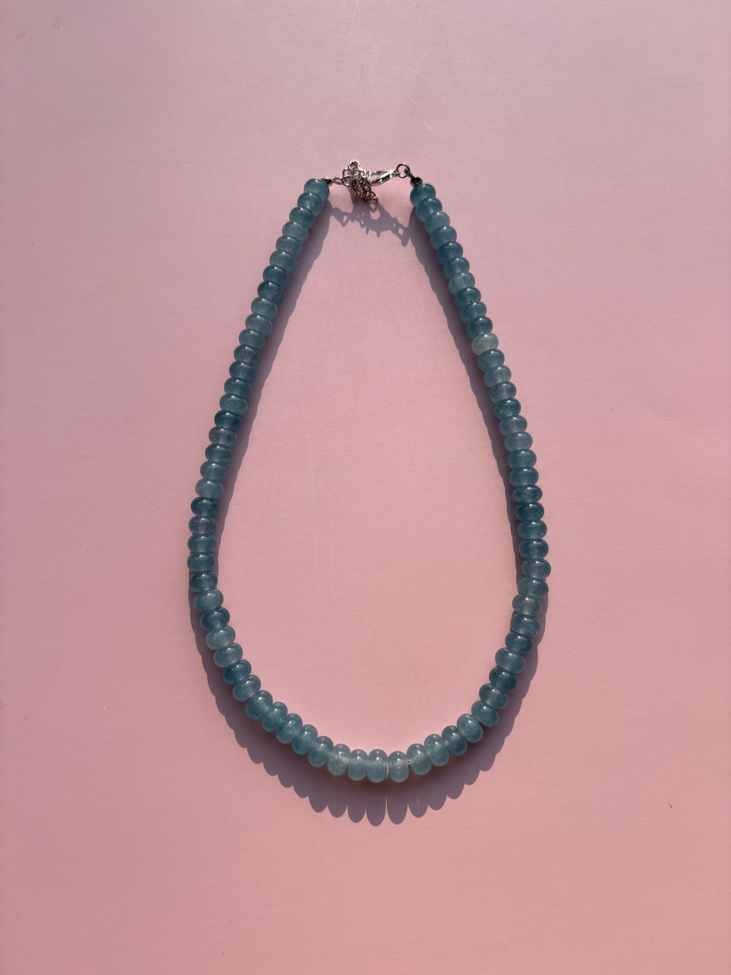 Stunning gray blue necklace