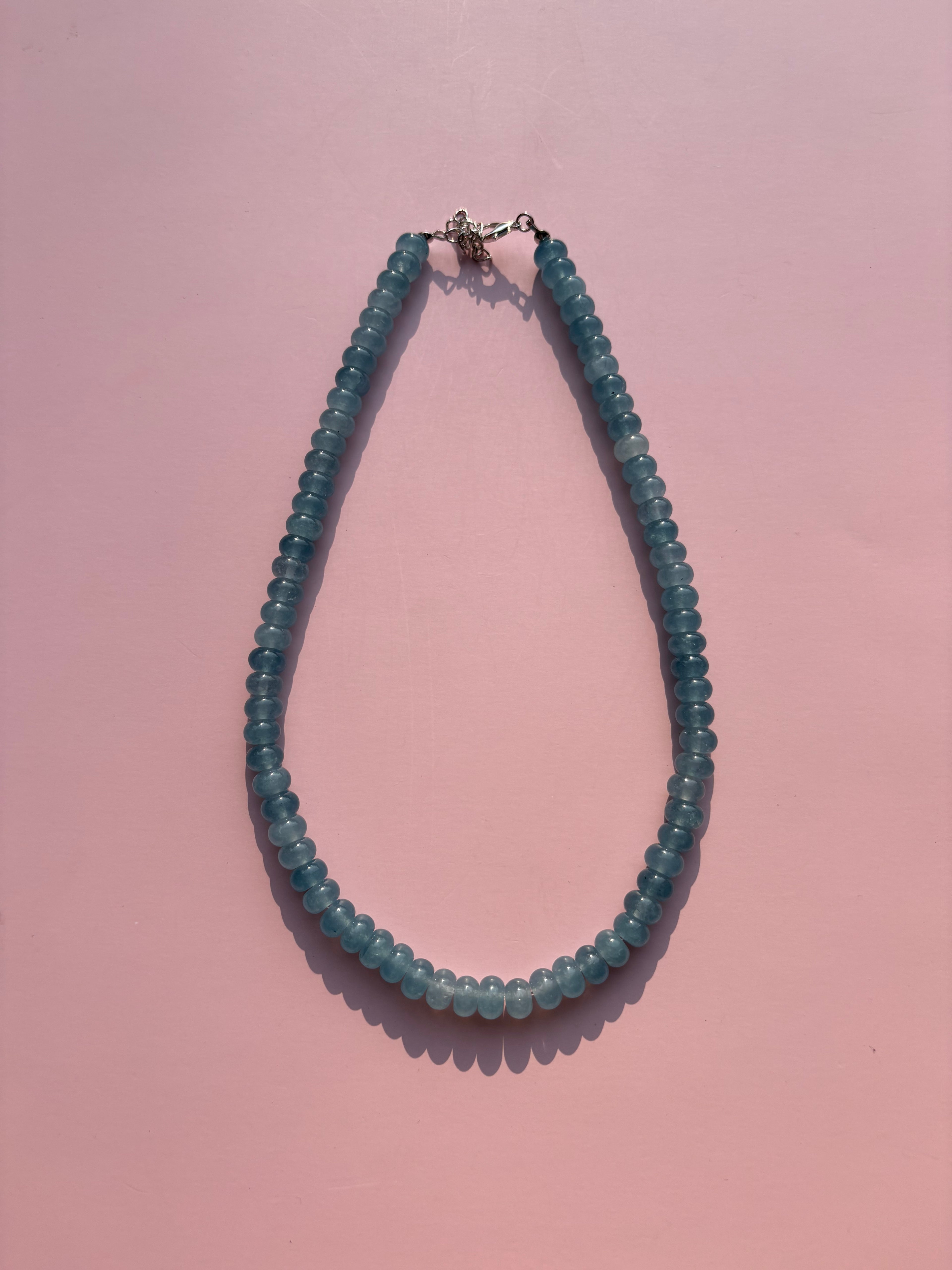 Stunning gray blue necklace
