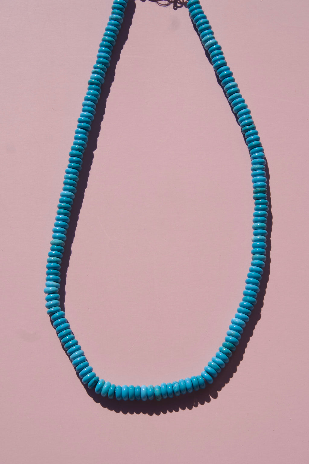 Turquoise blue beaded necklace