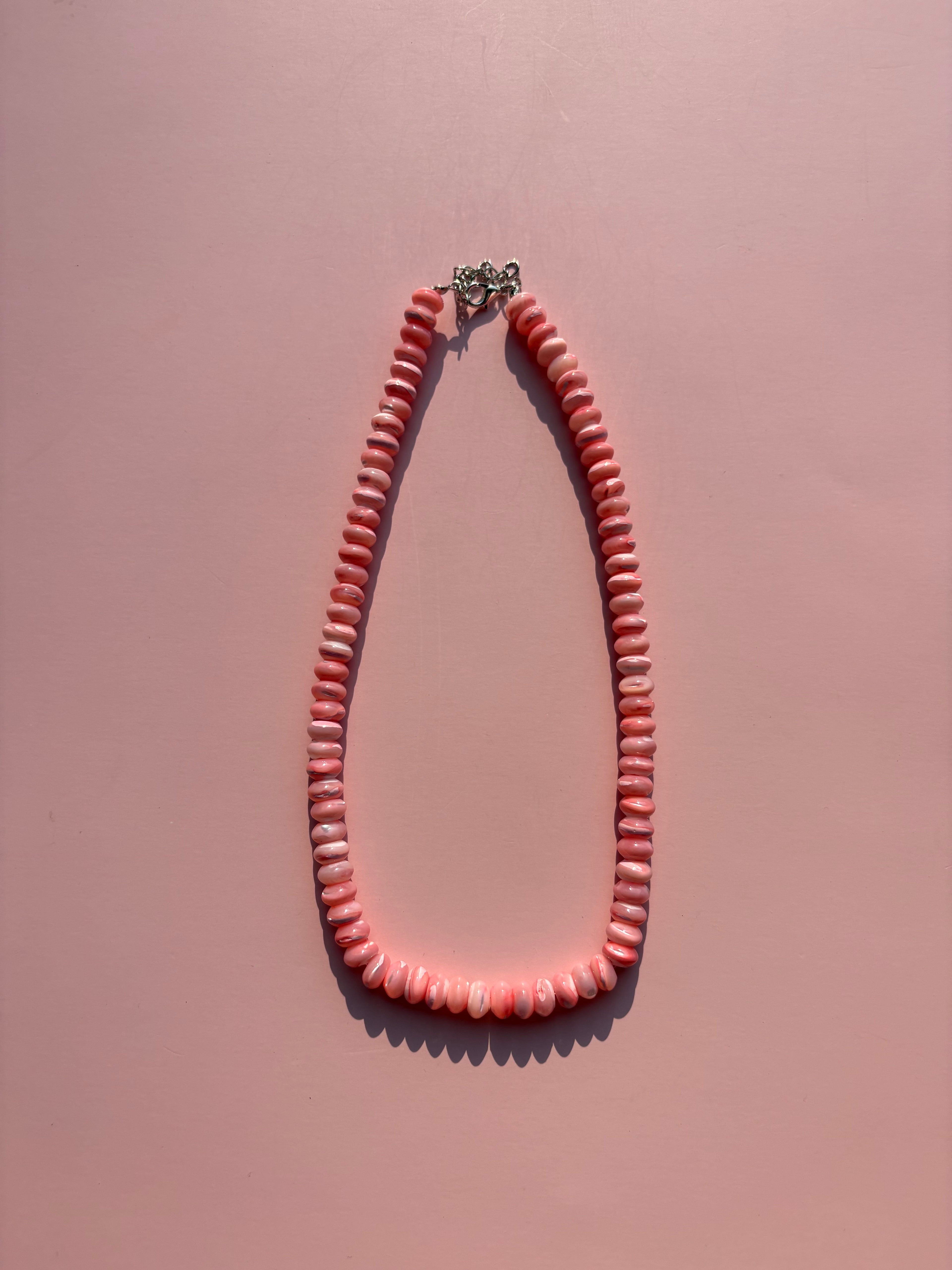 Pink mother of pearl necklace