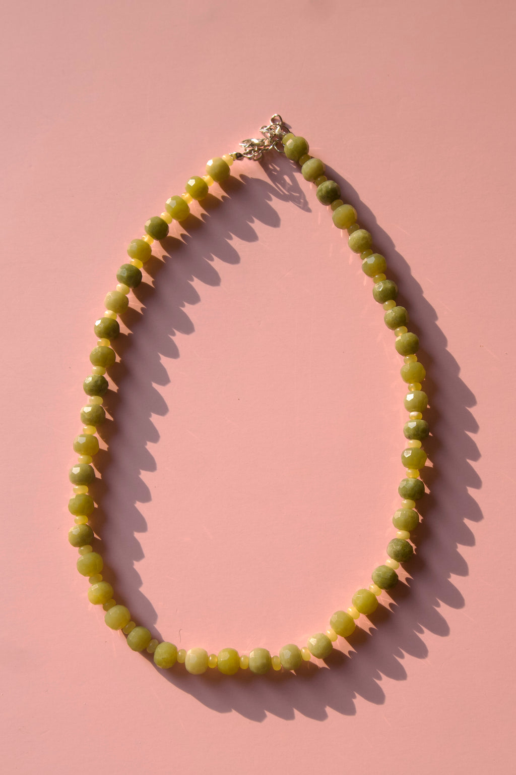 Olive & lemon Jade necklace