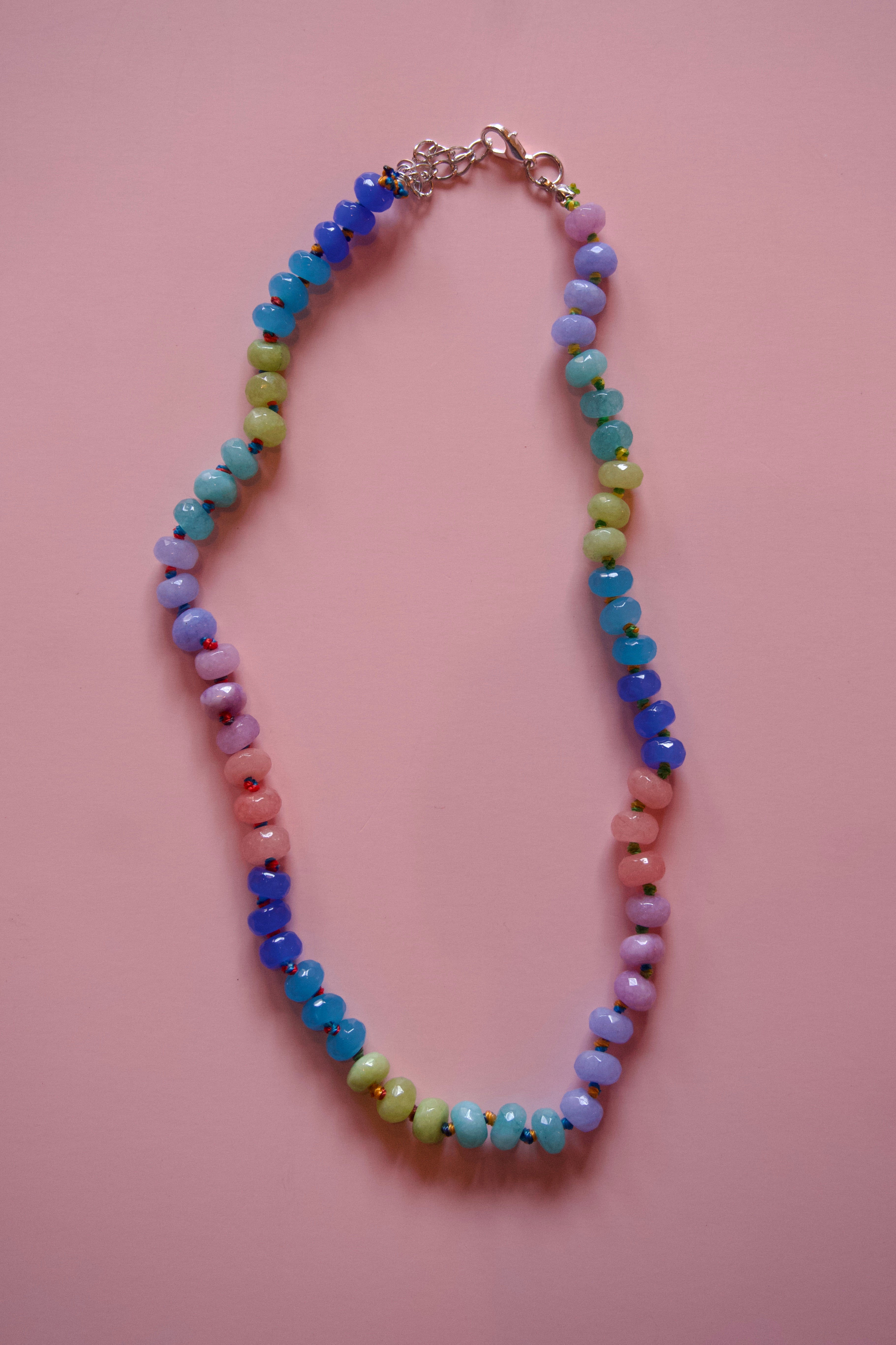Blue+Green+periwinkle necklace