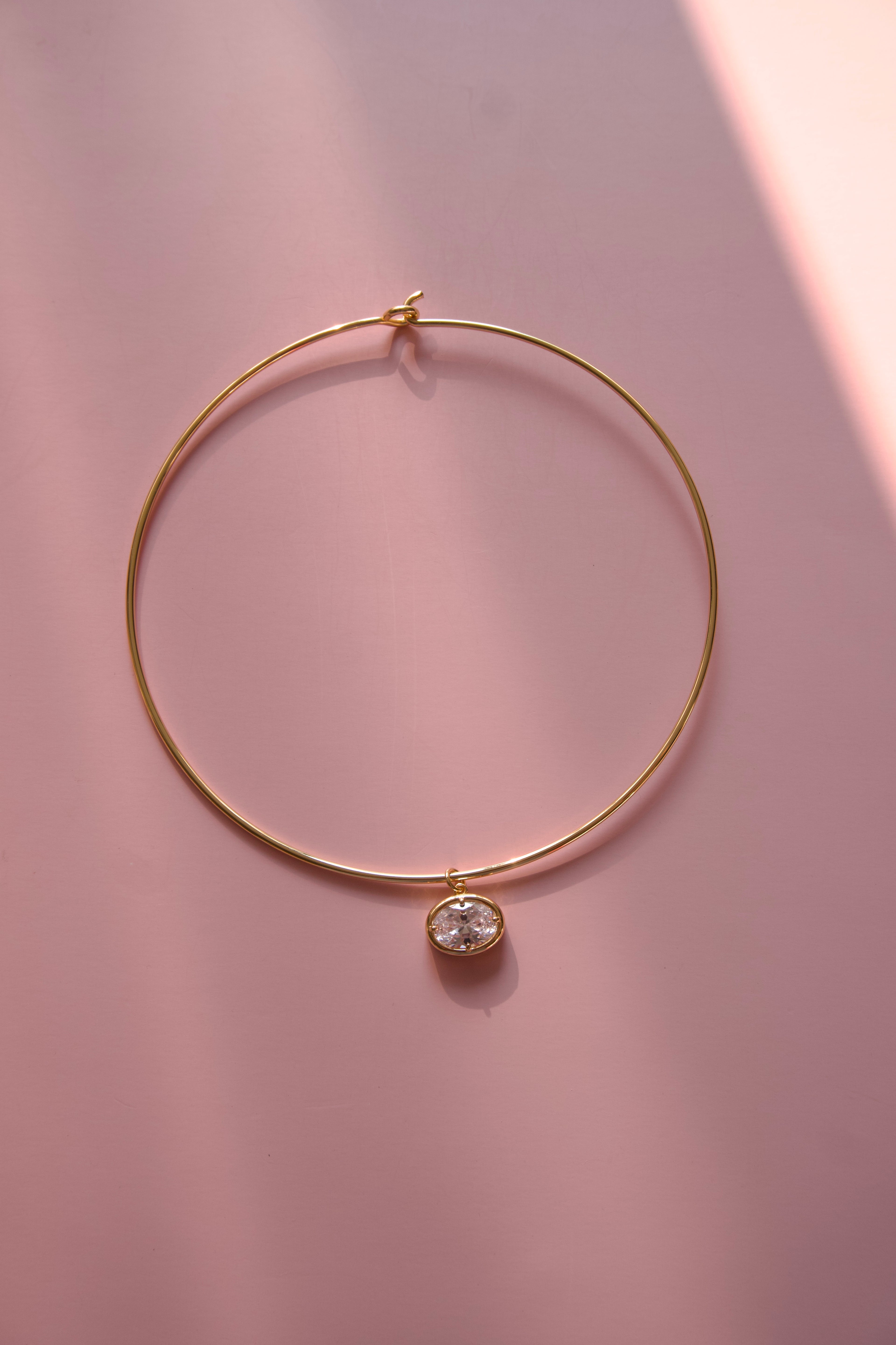 Collar necklace with CZ pendant