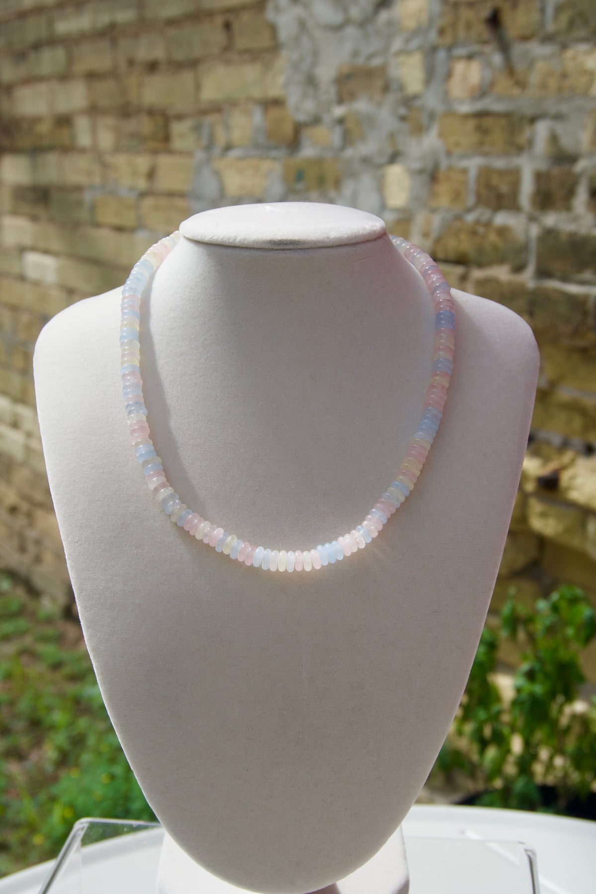 Petite iridescent beaded necklace
