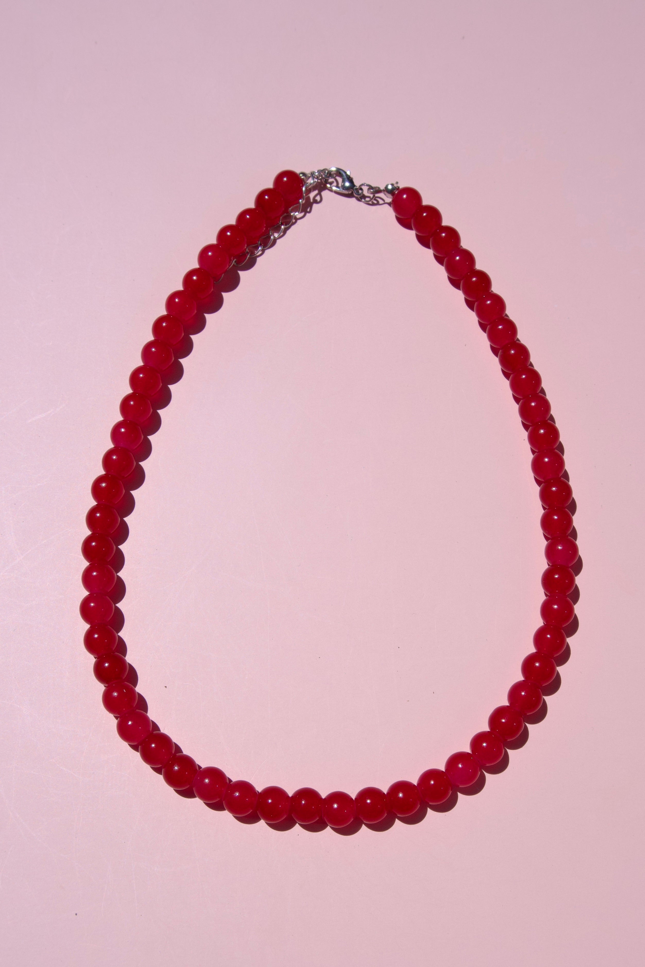 Ruby Red beaded necklace