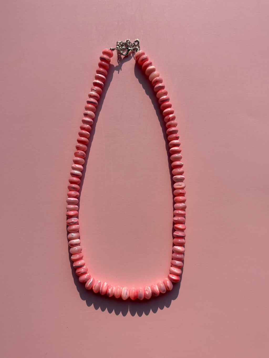 Pink mother of pearl necklace