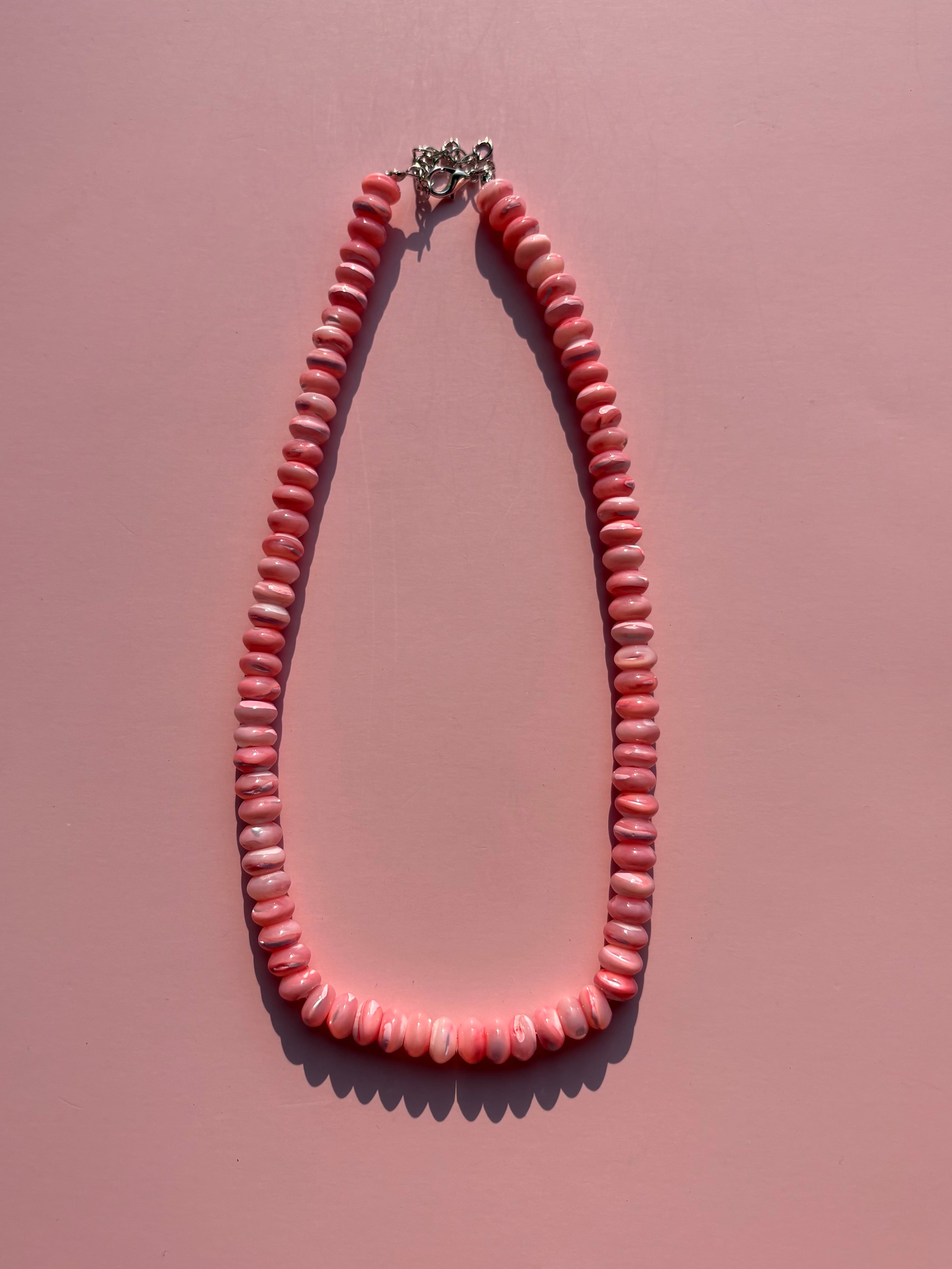 Pink mother of pearl necklace