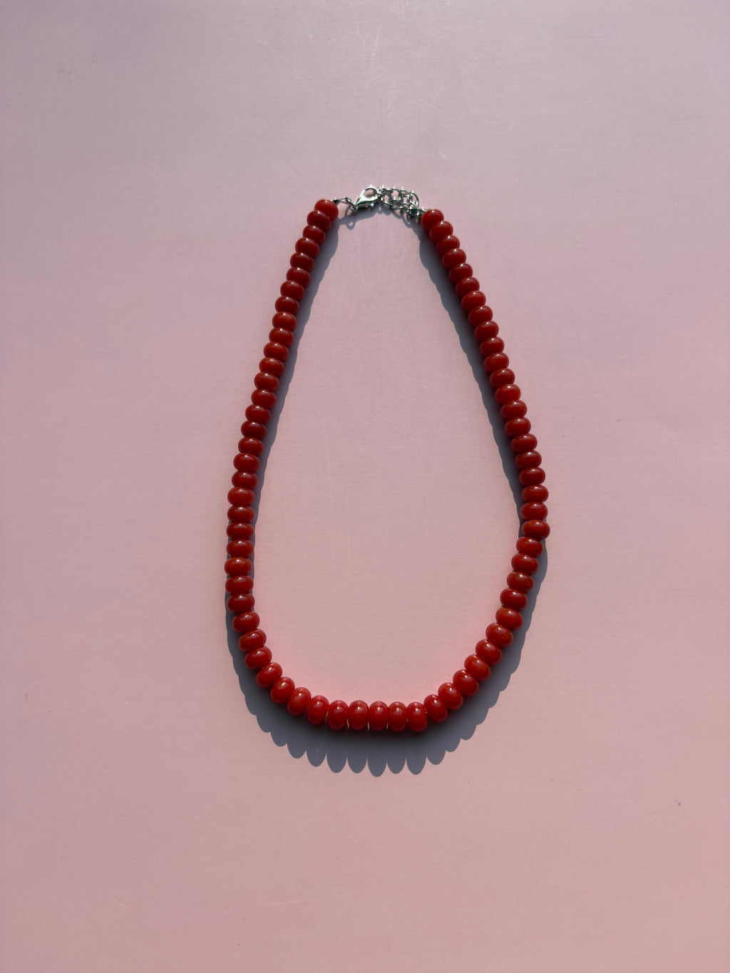 Burnt orange beaded necklace