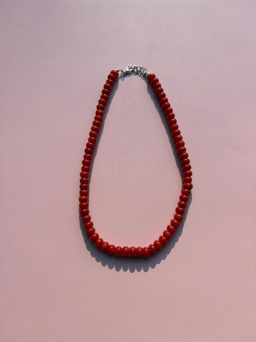 Burnt orange beaded necklace