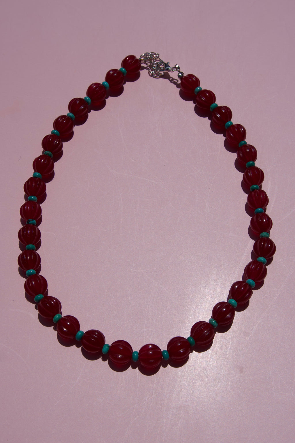 Maroon+Turquoise necklace