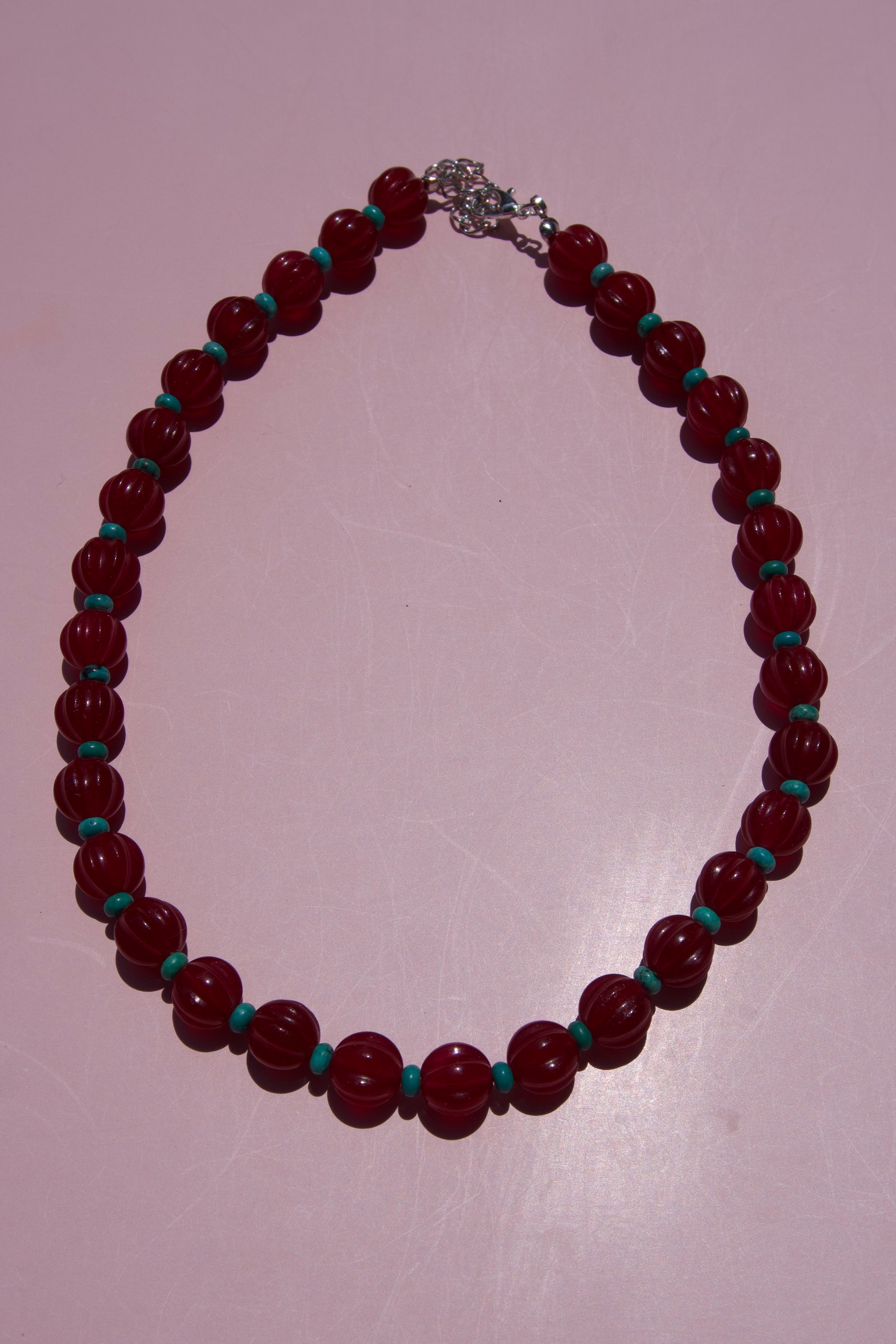 Maroon+Turquoise necklace