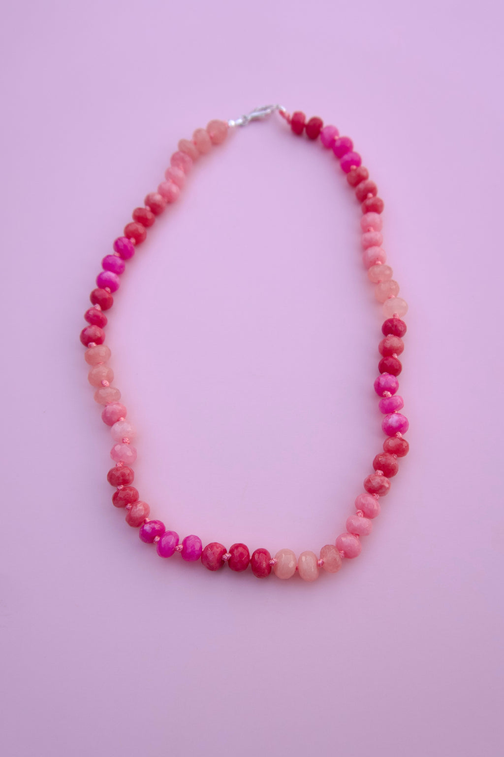 Pink ombré beaded necklace