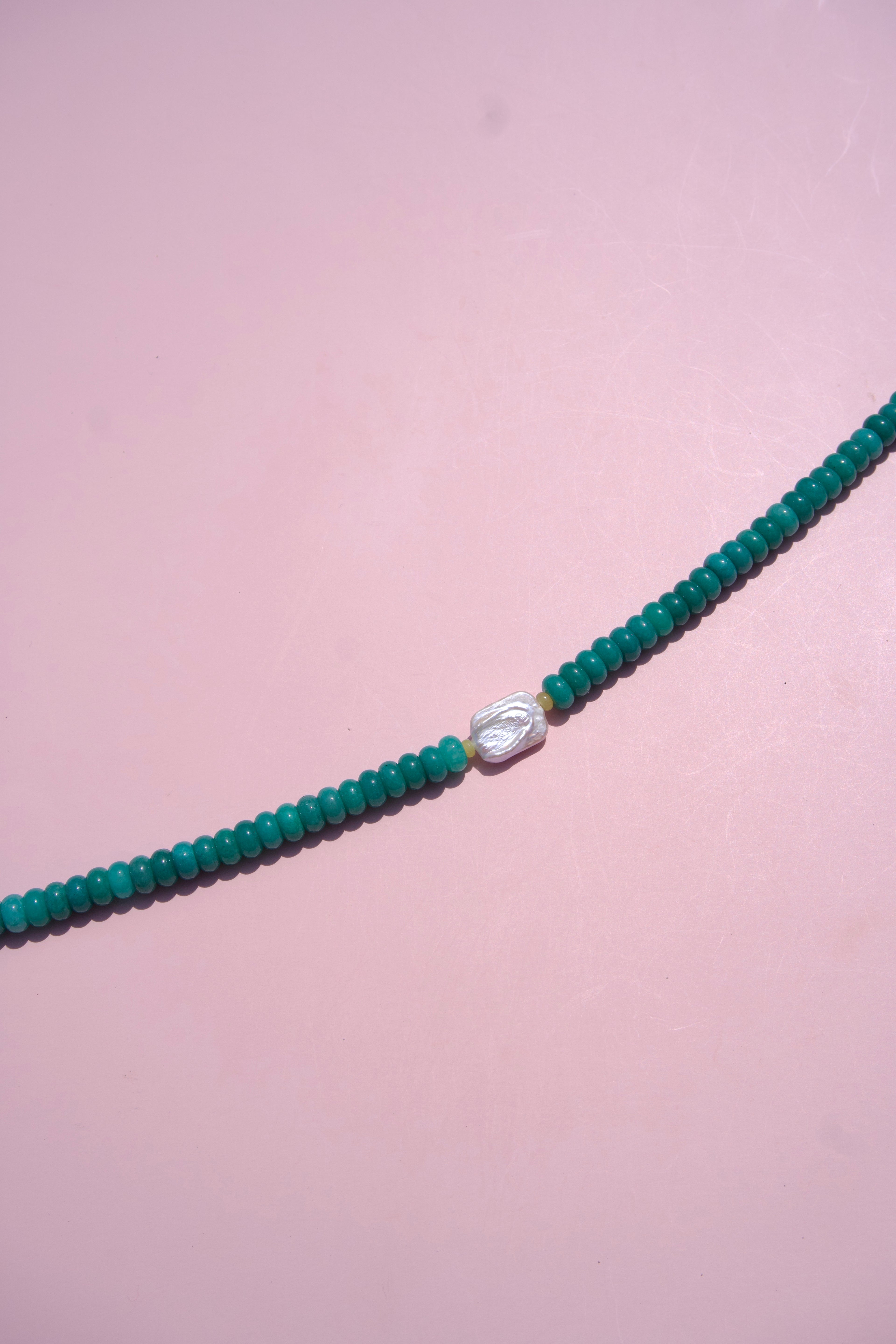 Malachite+pearl necklace