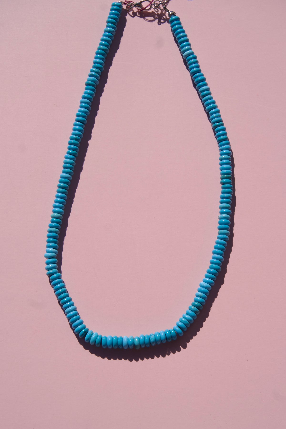 Turquoise blue beaded necklace