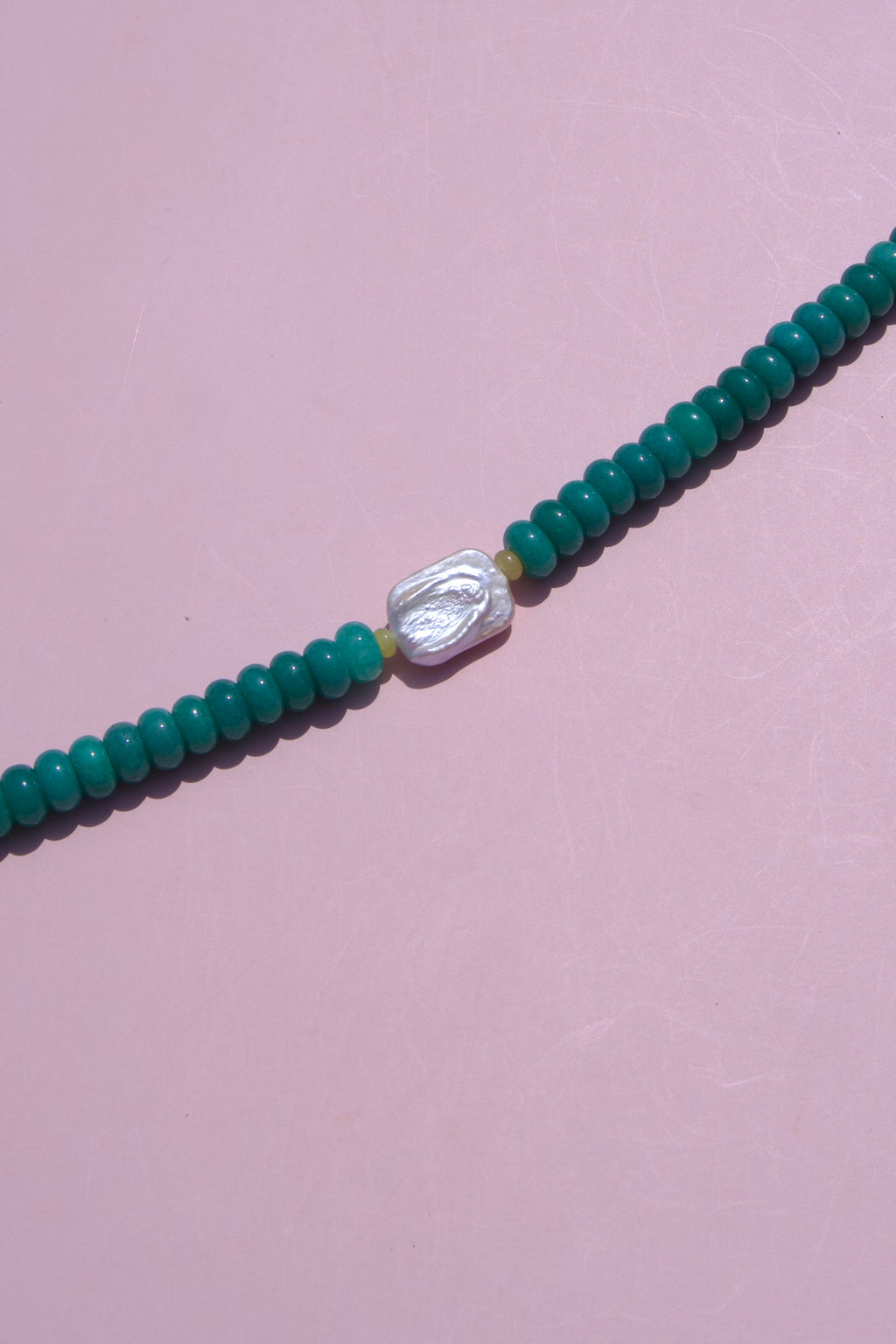 Malachite+pearl necklace