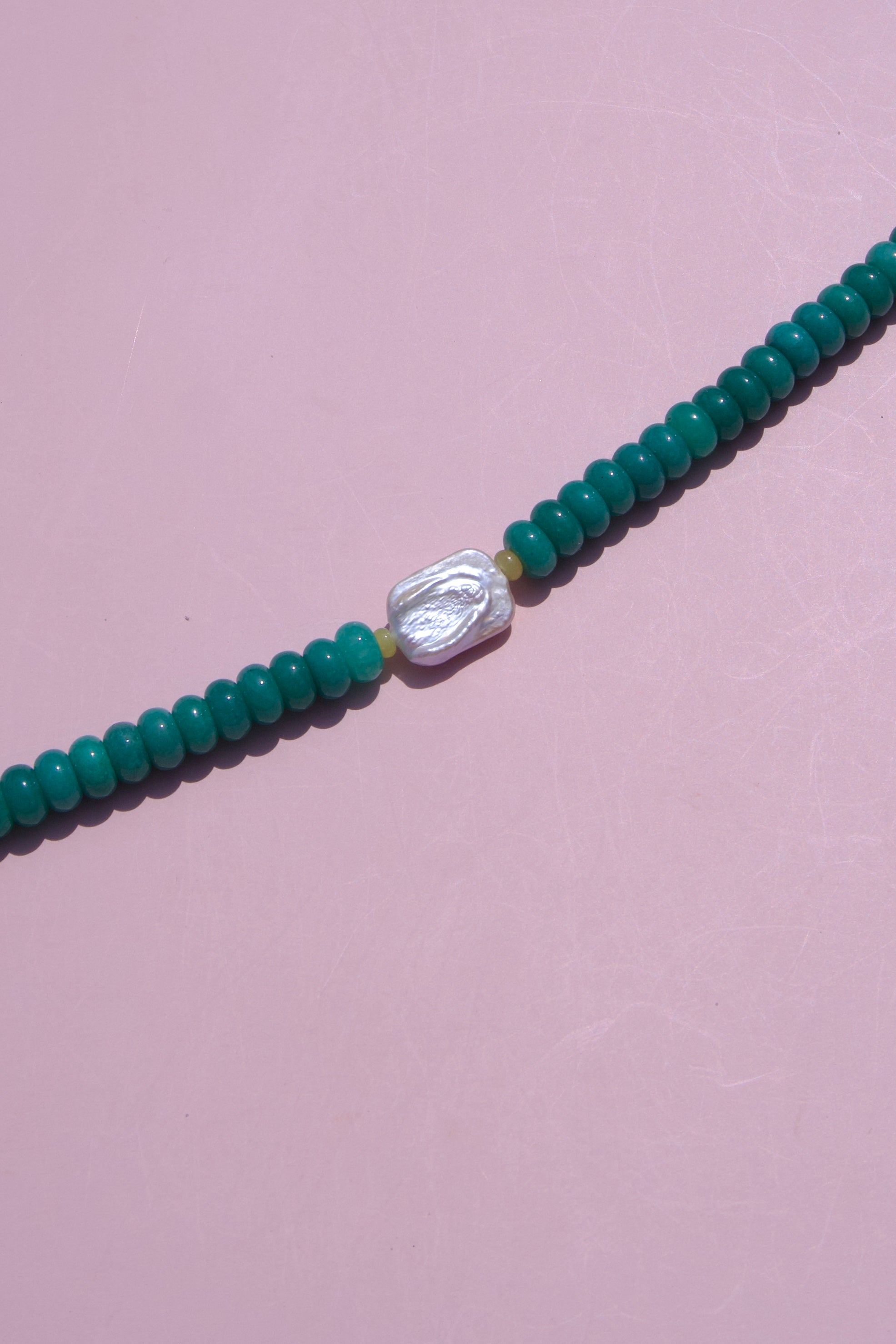 Malachite+pearl necklace