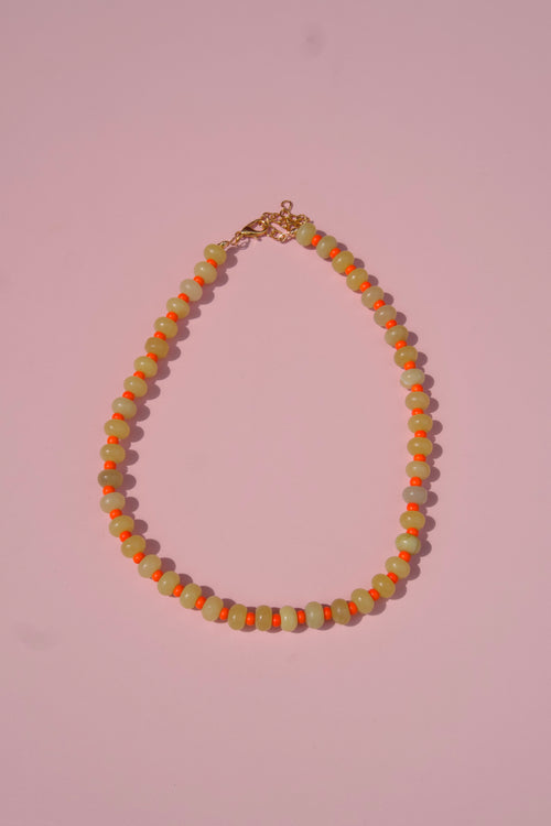 Chartreuse+orange choker