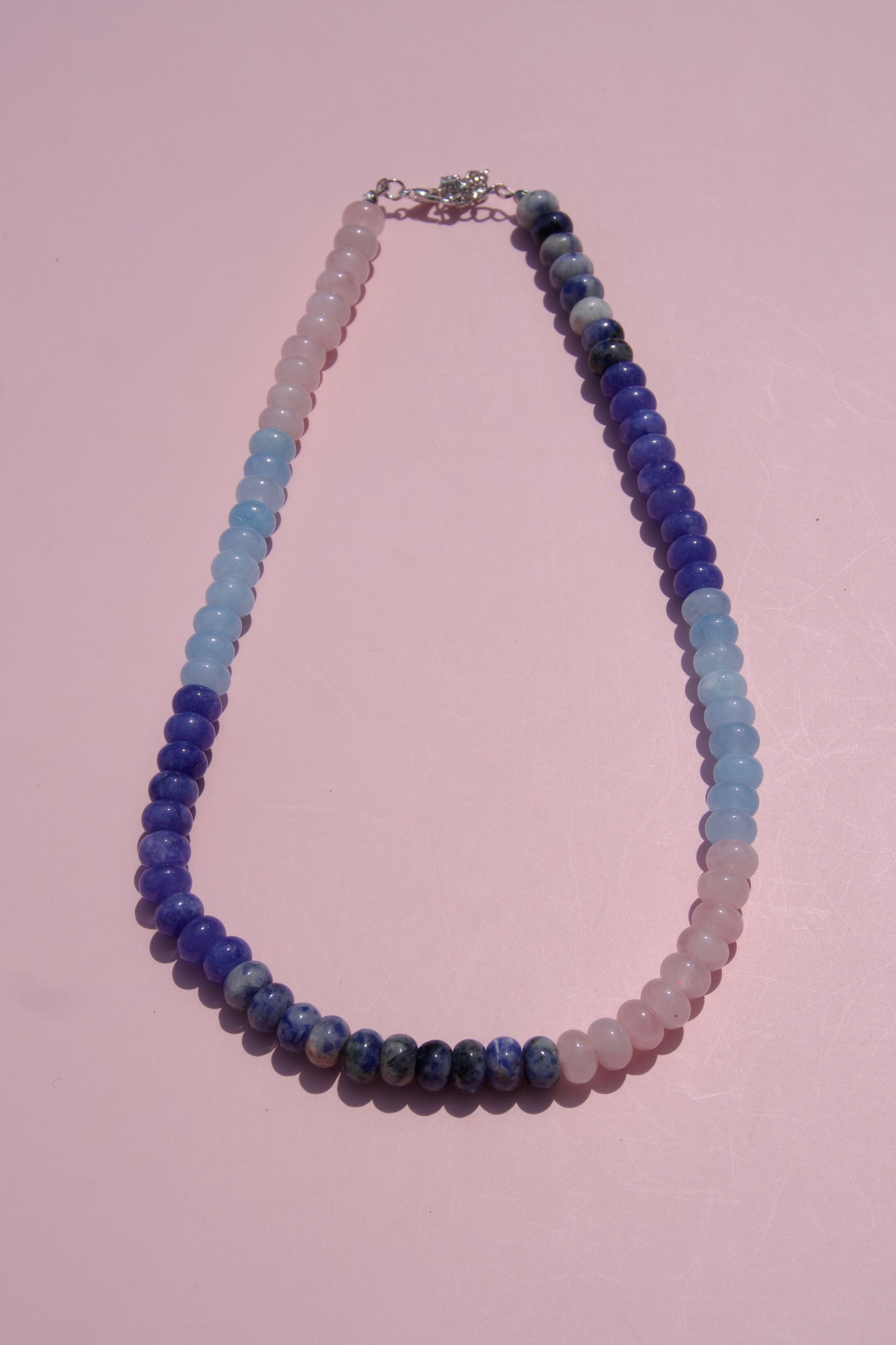 Purple+blue & blush necklace