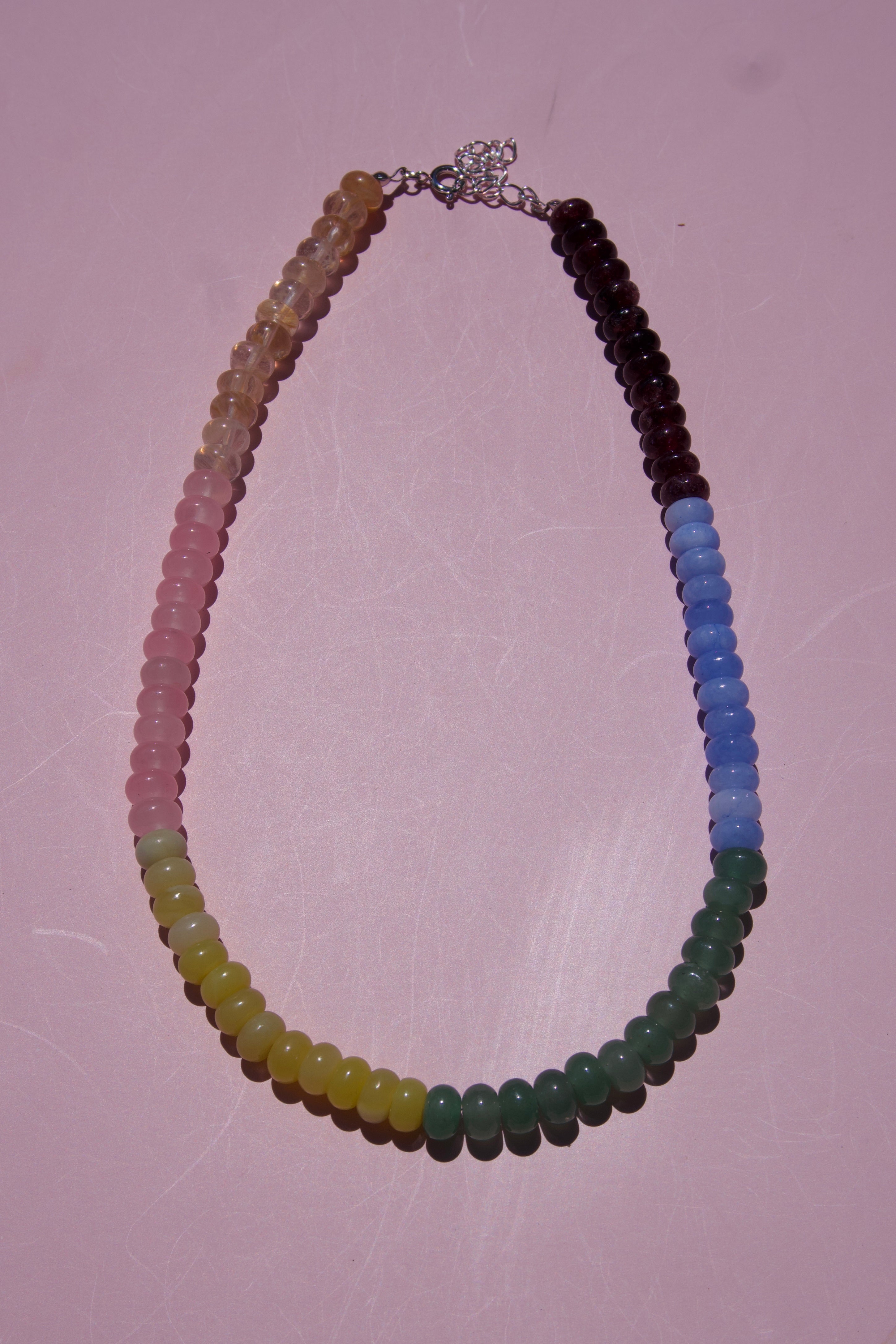 Yellow, blue & green Color block necklace