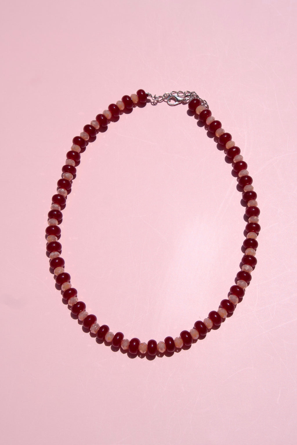 Maroon+blush sparkle necklace