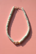 Seafoam with pearl necklace