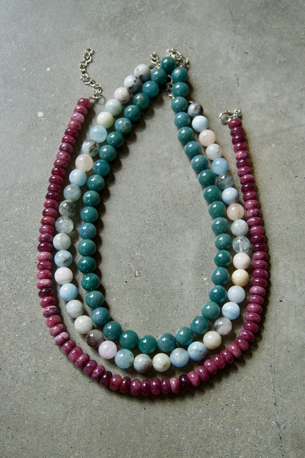 Plum beaded necklace