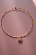 Collar necklace with CZ pendant