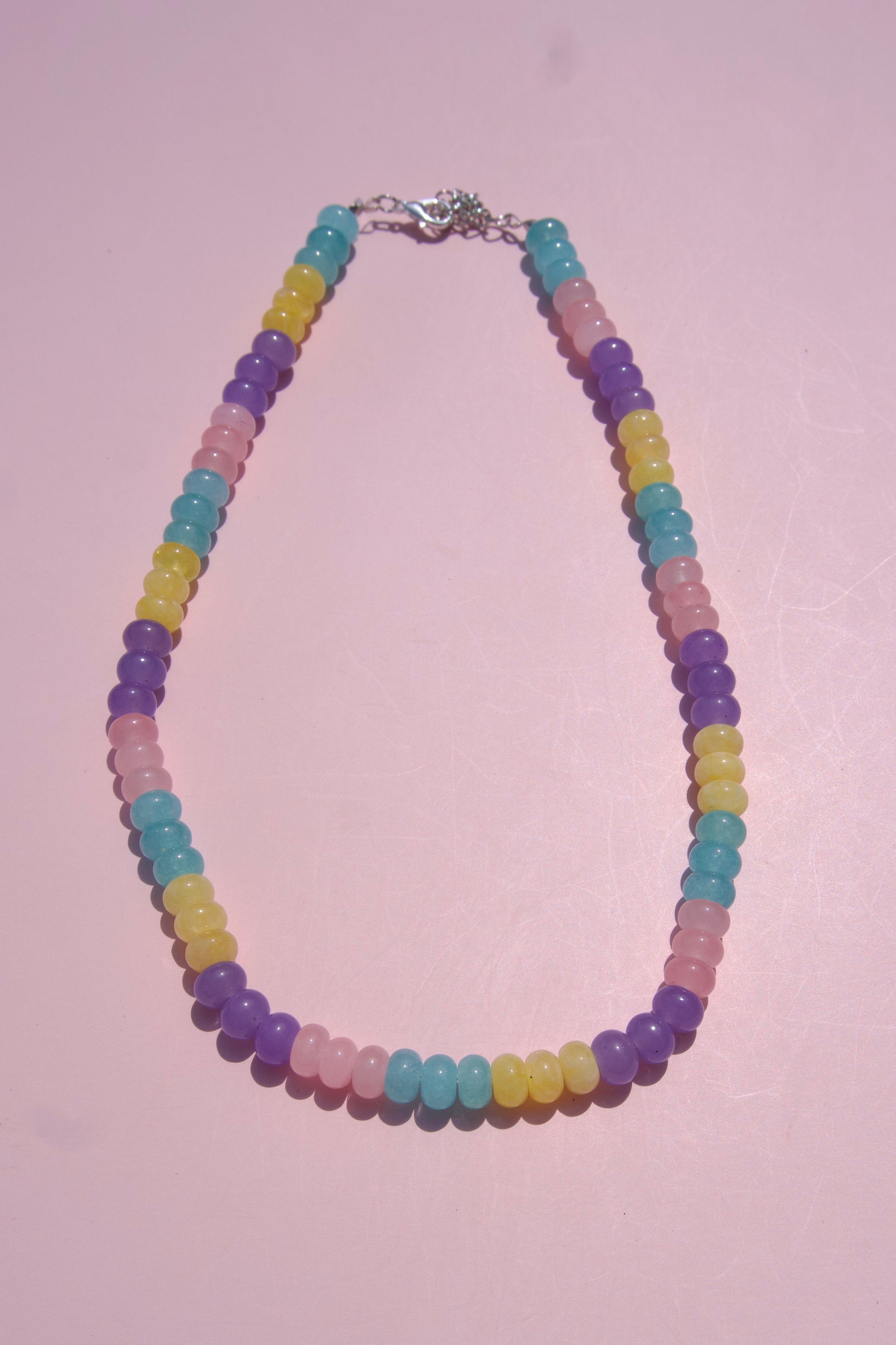 Purple, blue & yellow necklace