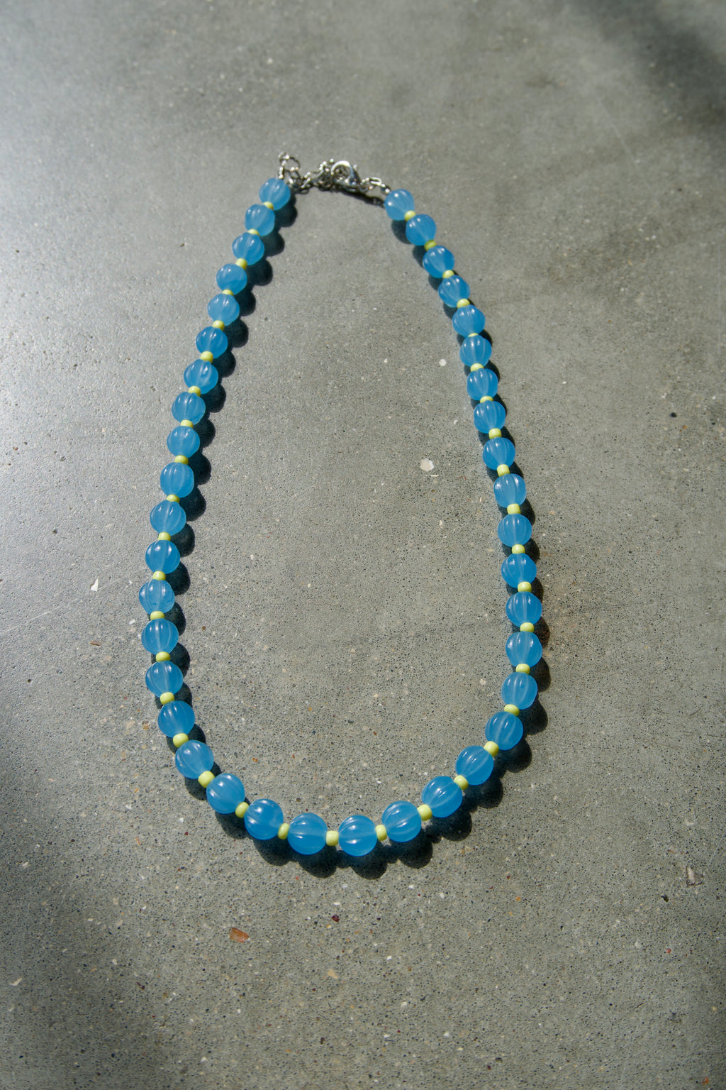 Sky blue+lemon necklace