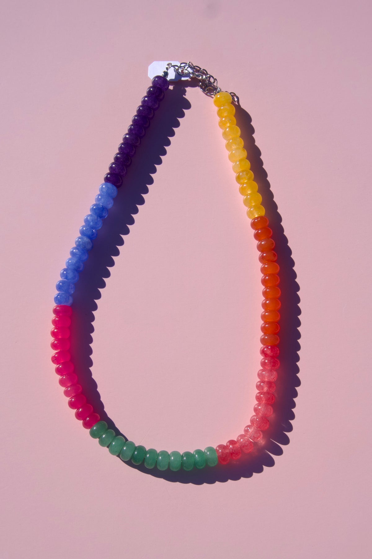 Rainbow, but make it color block necklace