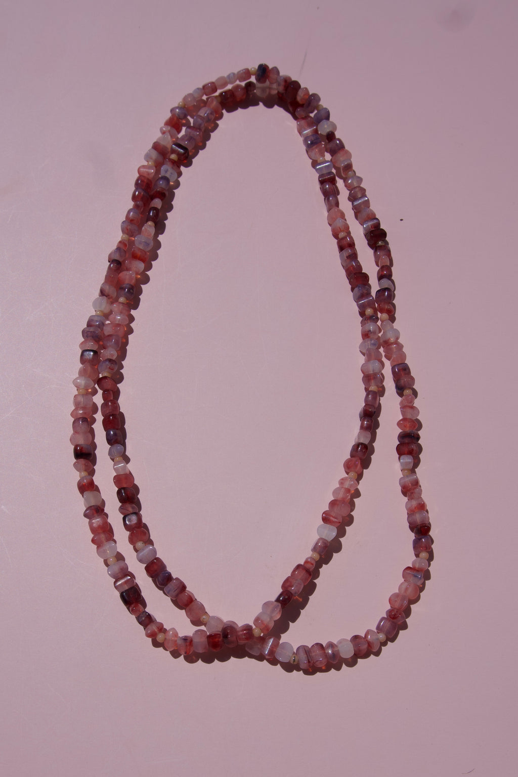 Vintage-pink gemstone wrap necklace