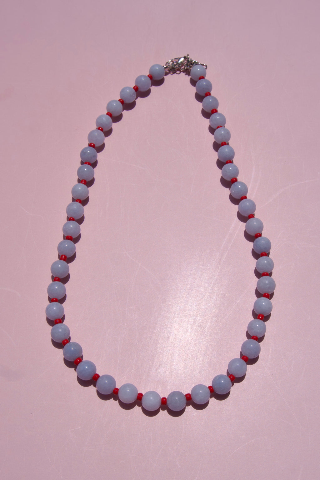 Pale Blue+Red necklace