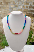 Petite vibrant color block necklace
