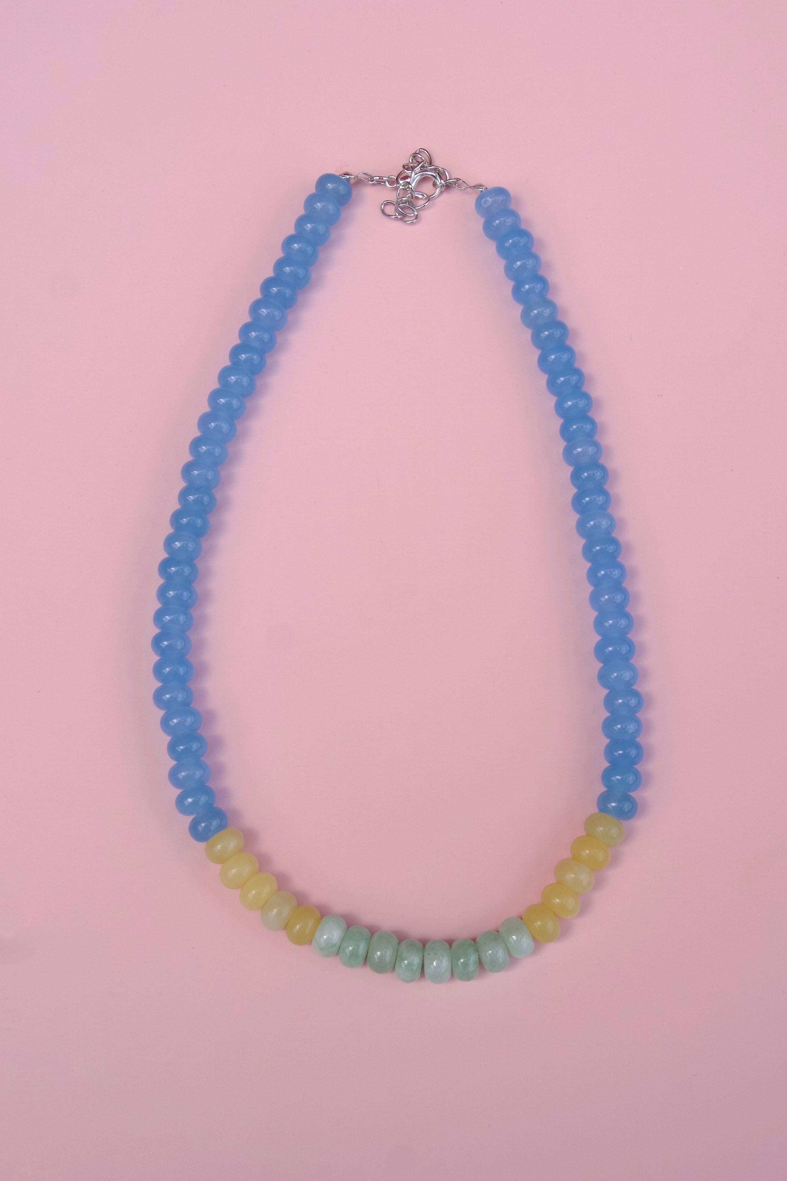 Blue+chartreuse+seafoam necklace