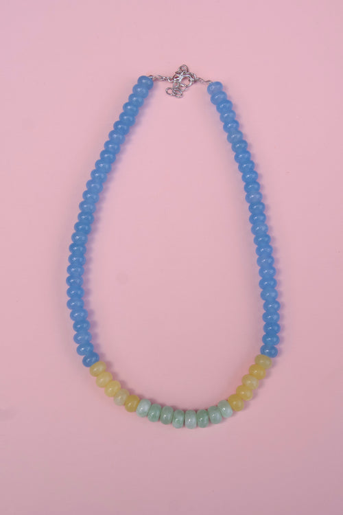 Blue+chartreuse+seafoam necklace