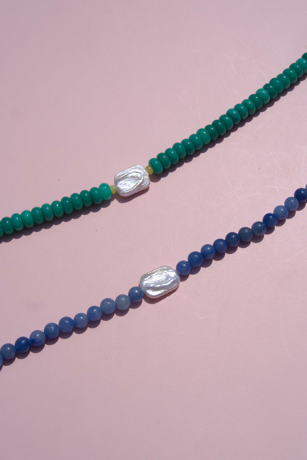 Blue+pearl necklace