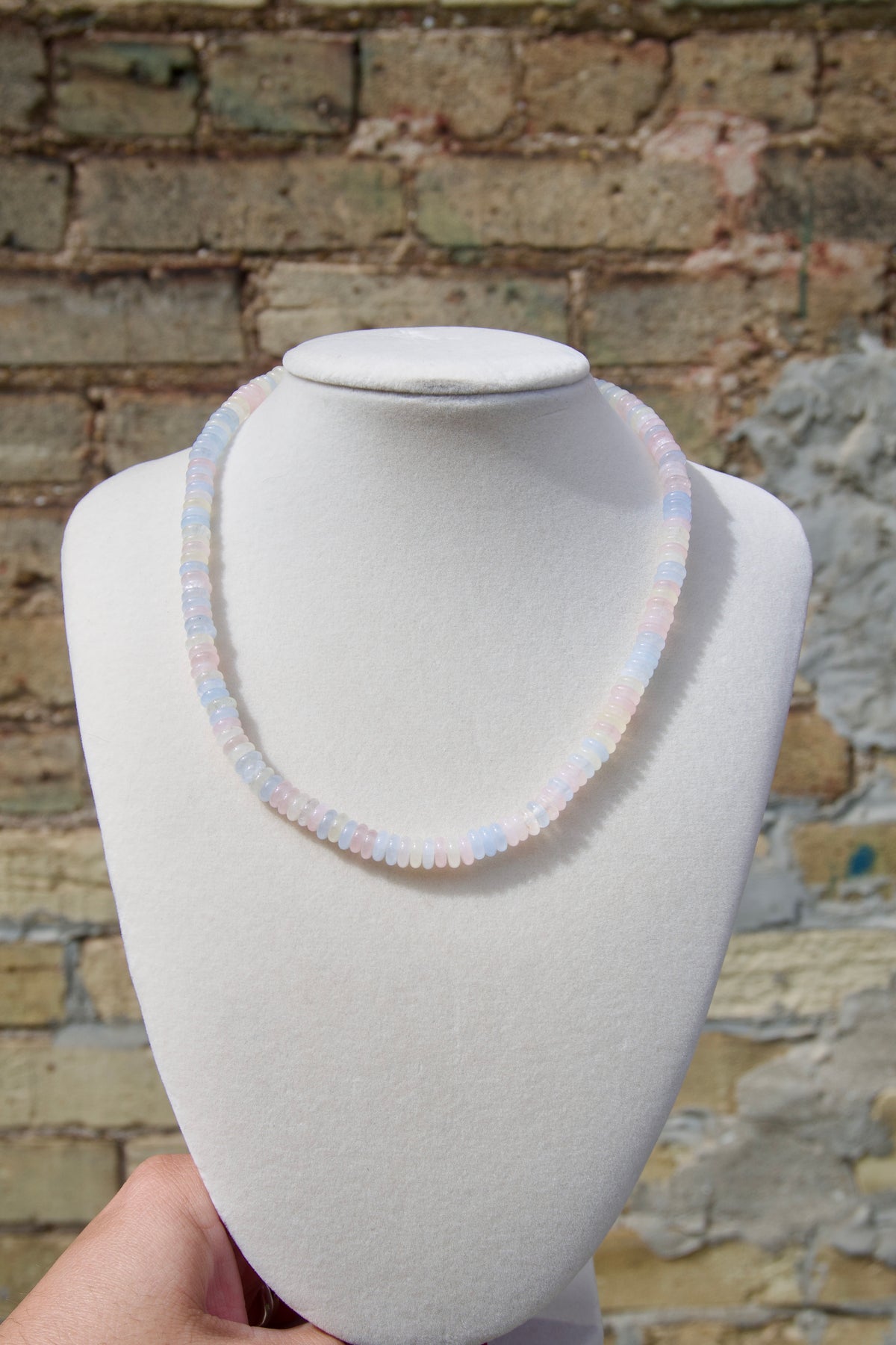 Petite iridescent beaded necklace