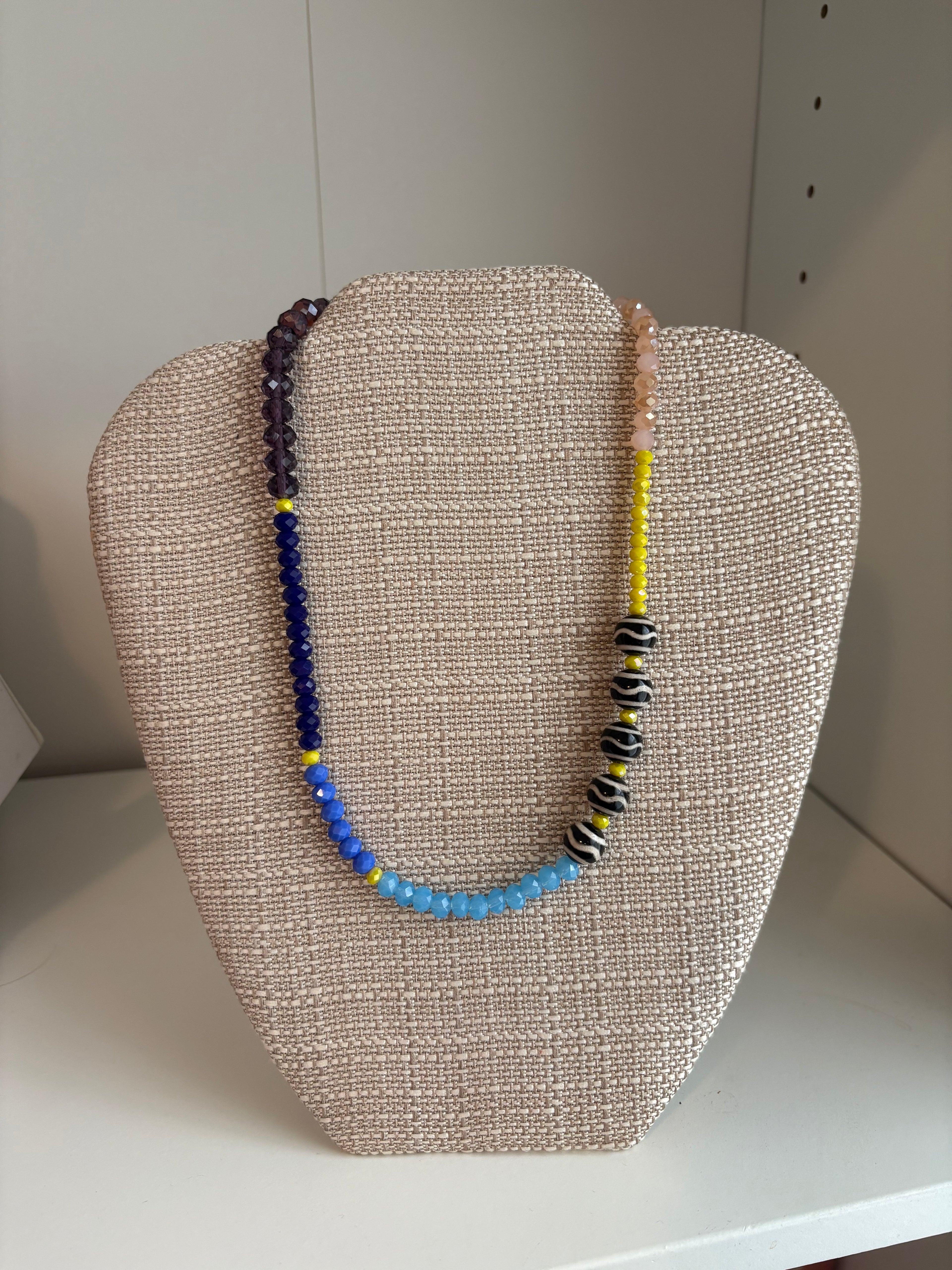 Blue color block SCRAPS necklace
