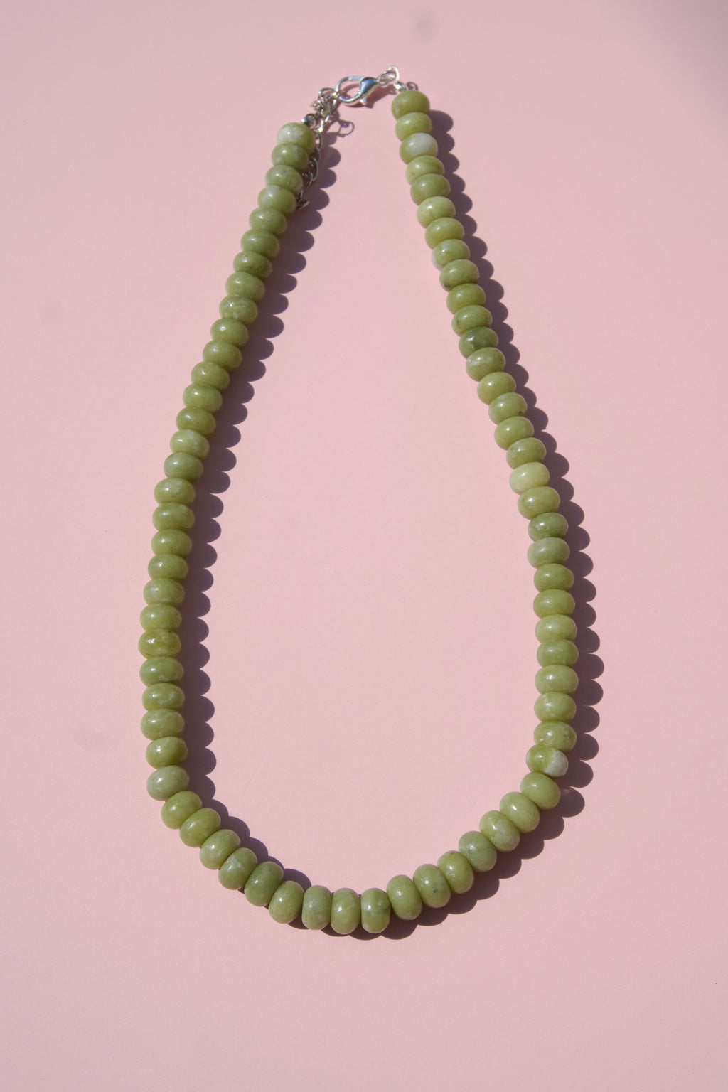 Olive Jade beaded necklace
