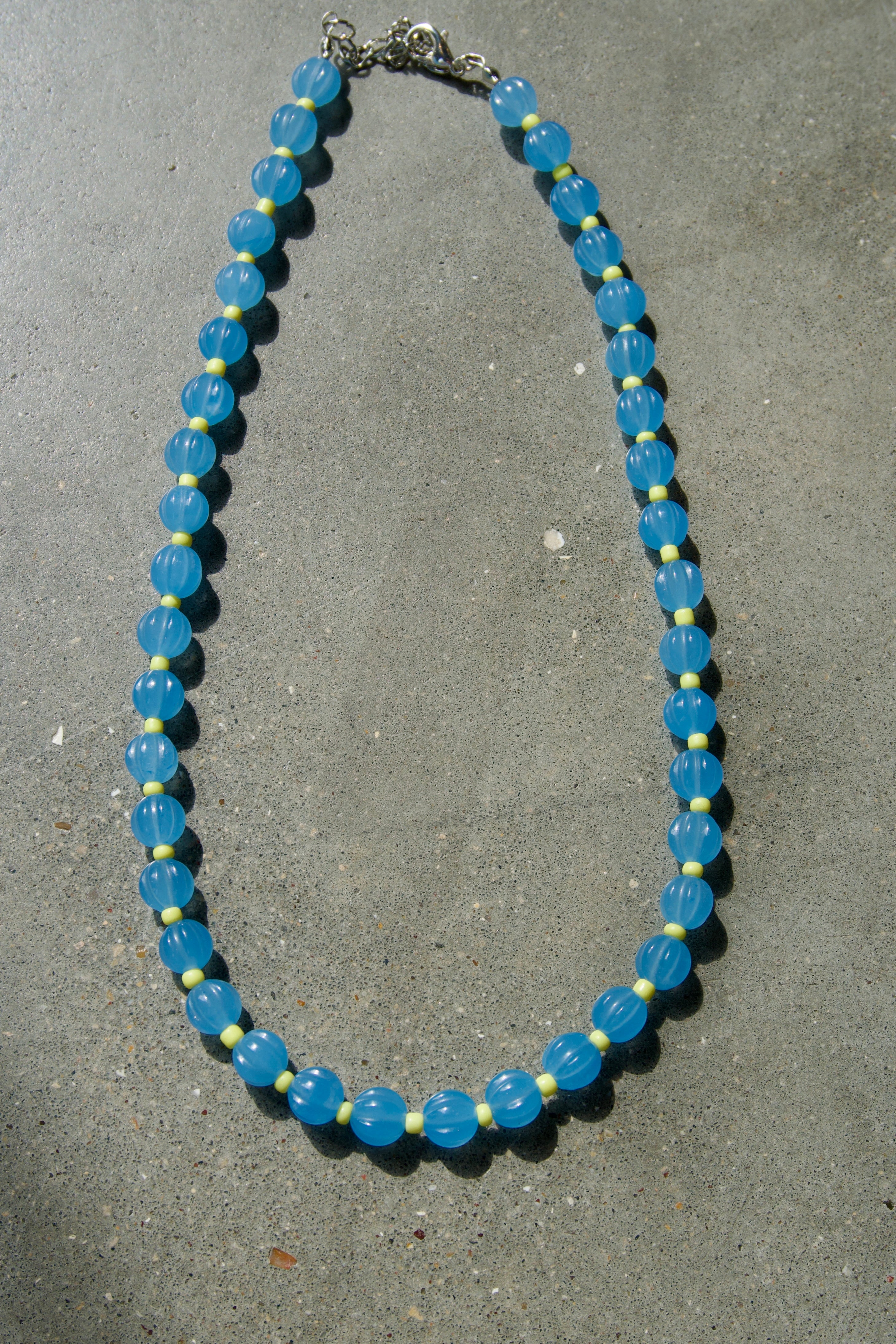 Sky blue+lemon necklace