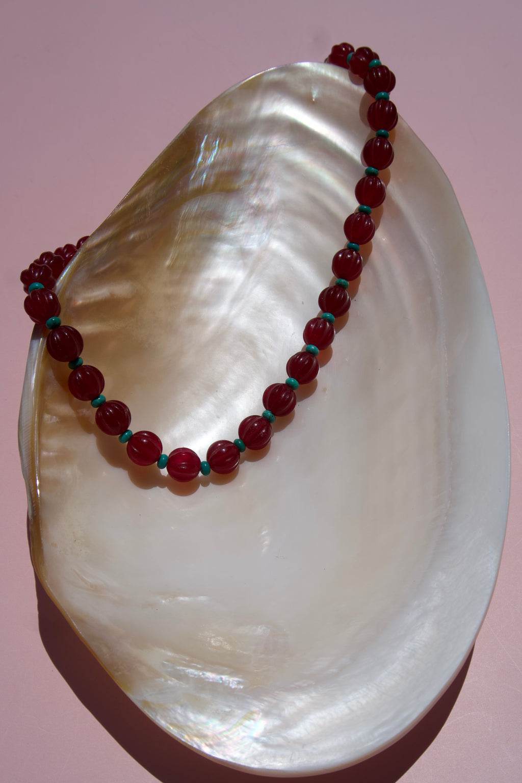Maroon+Turquoise necklace