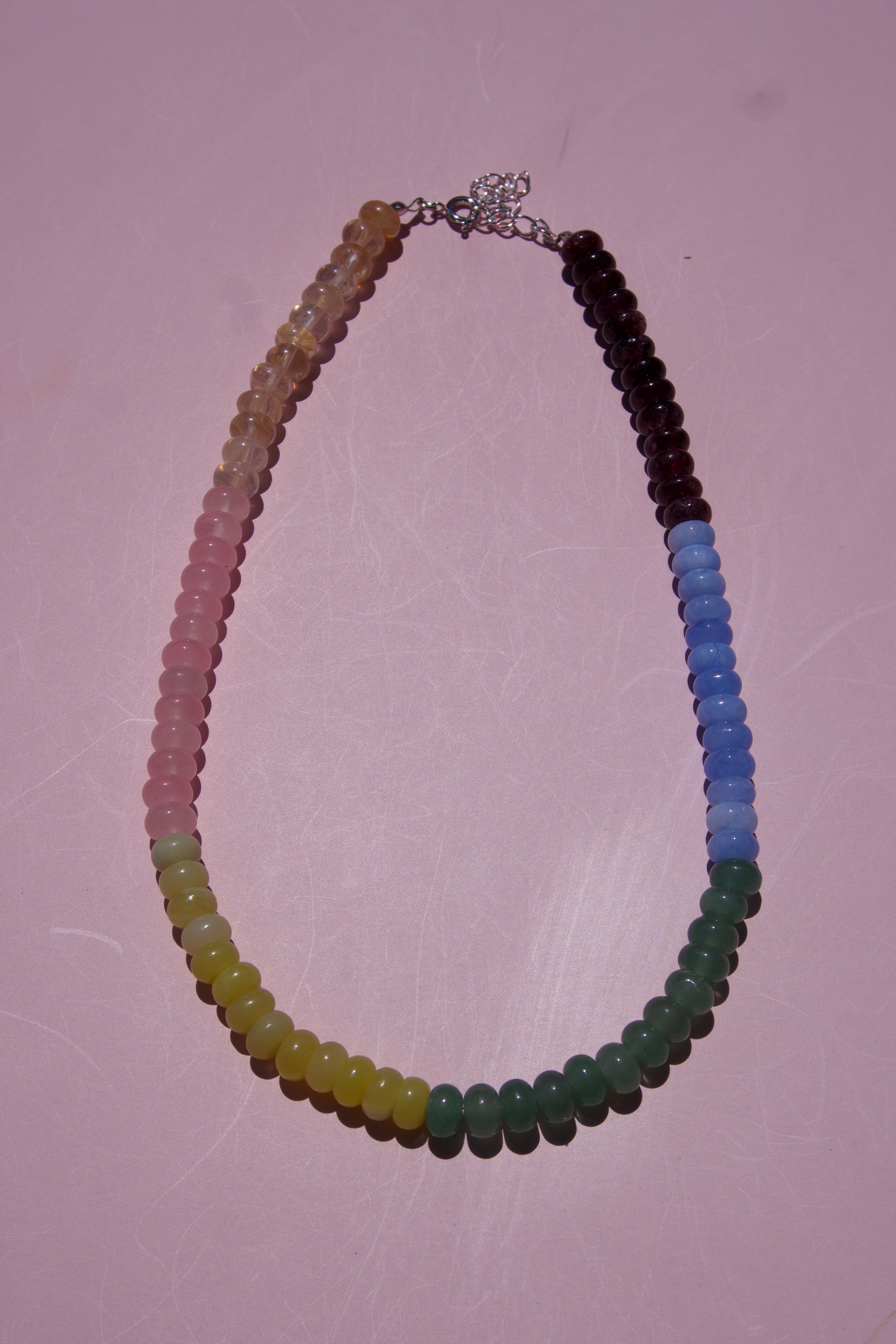 Yellow, blue & green Color block necklace
