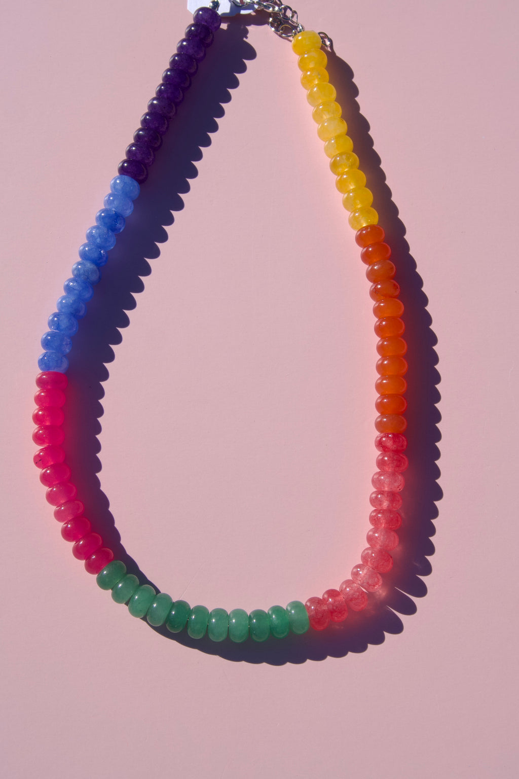 Rainbow, but make it color block necklace