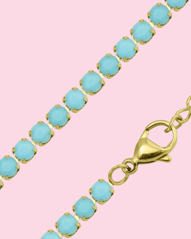 Turquoise tennis necklace