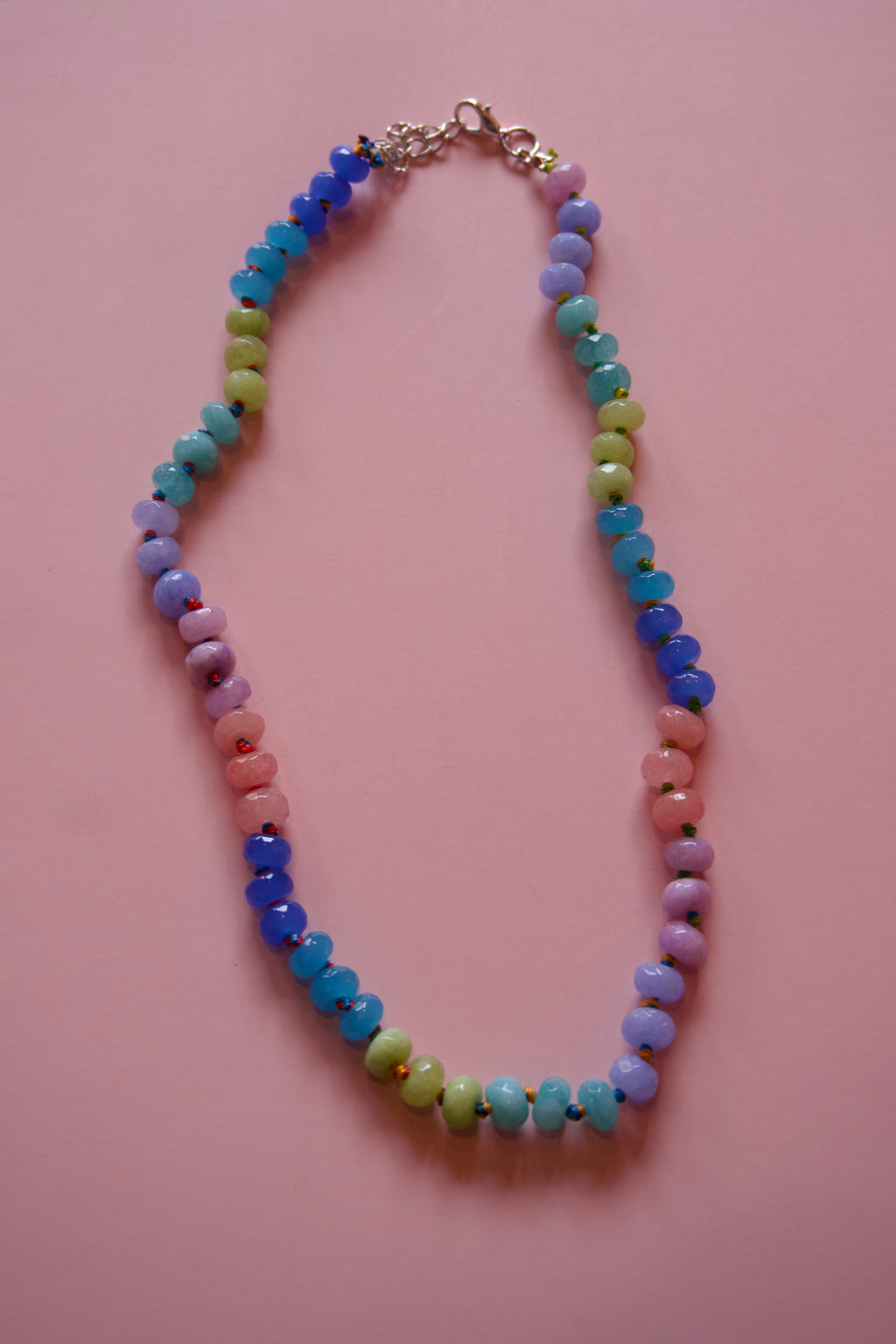 Blue+Green+periwinkle necklace