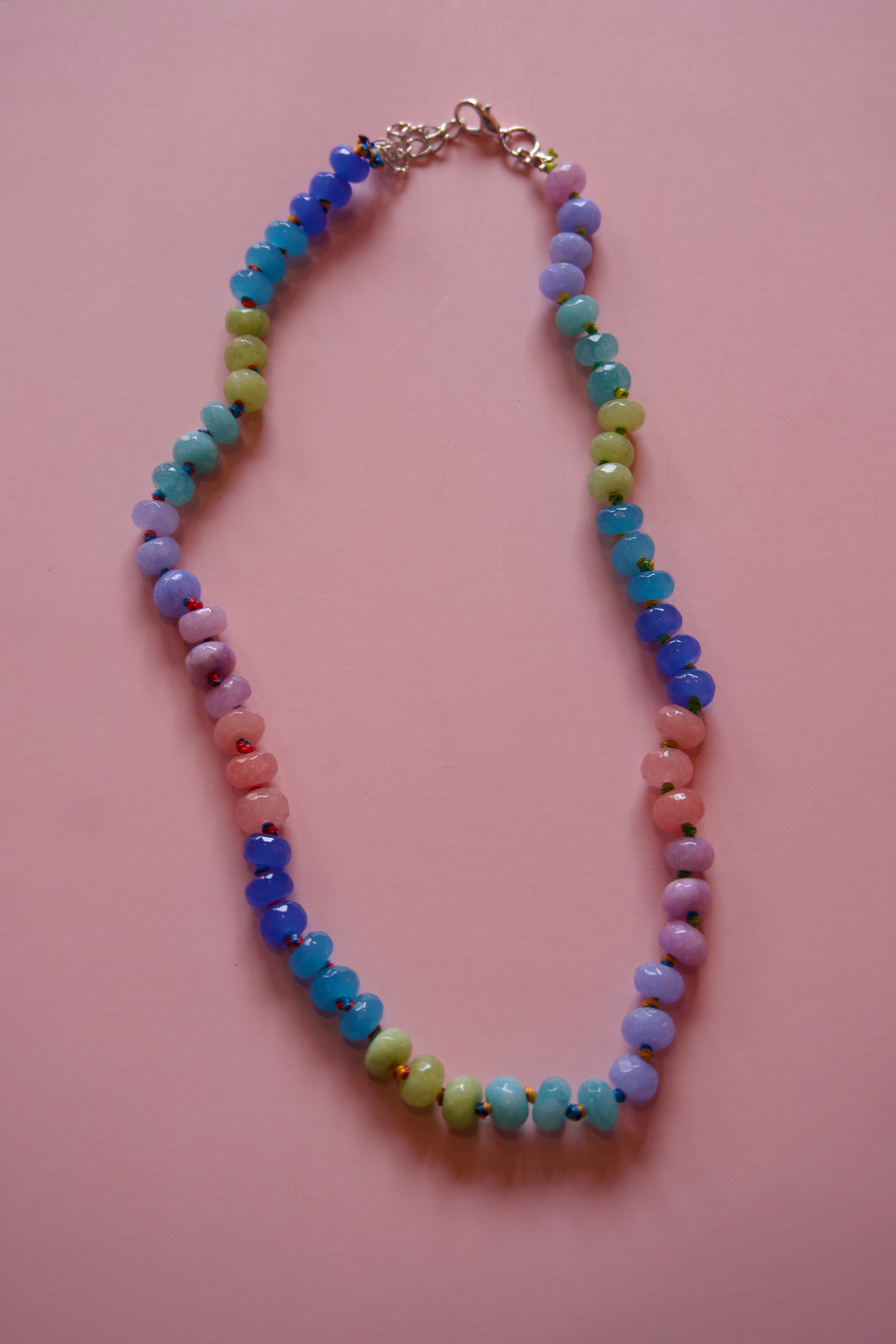 Blue+Green+periwinkle necklace