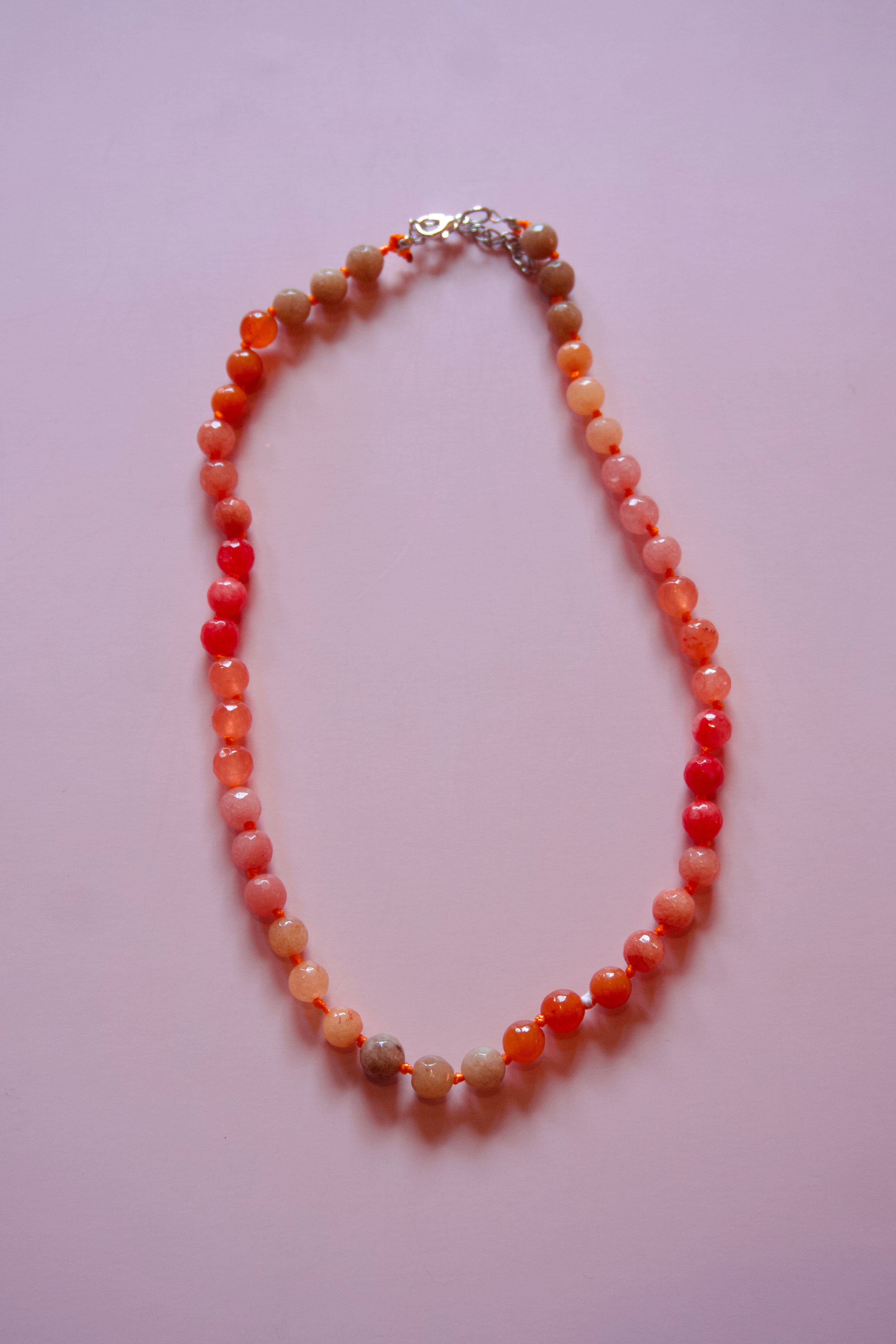 Orange ombré gemstone necklace
