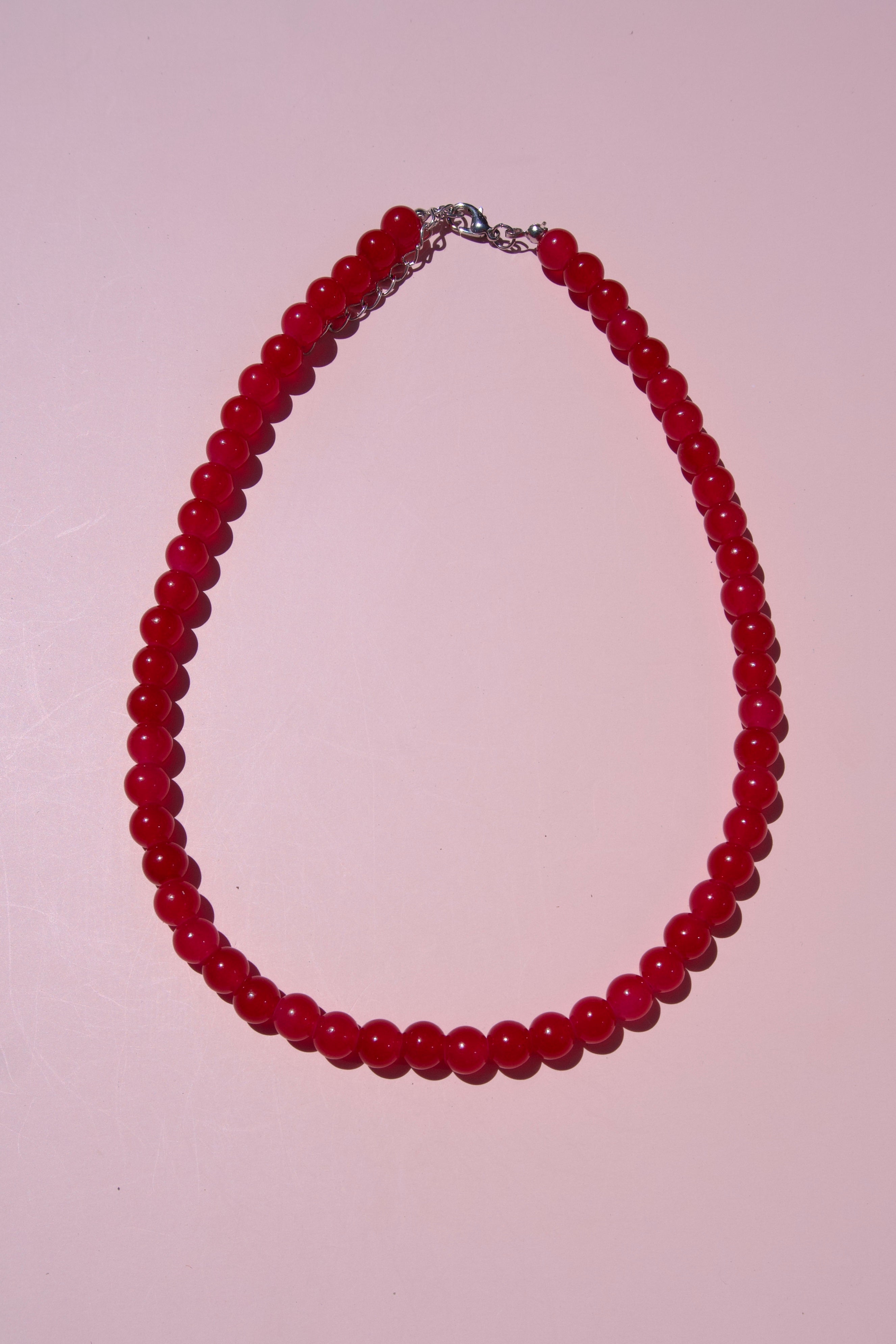 Ruby Red beaded necklace