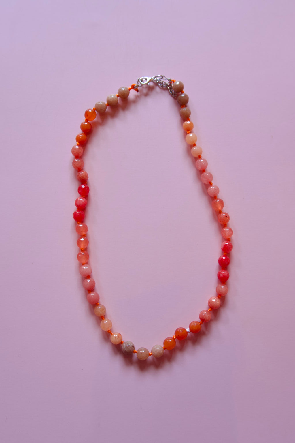 Orange ombré gemstone necklace
